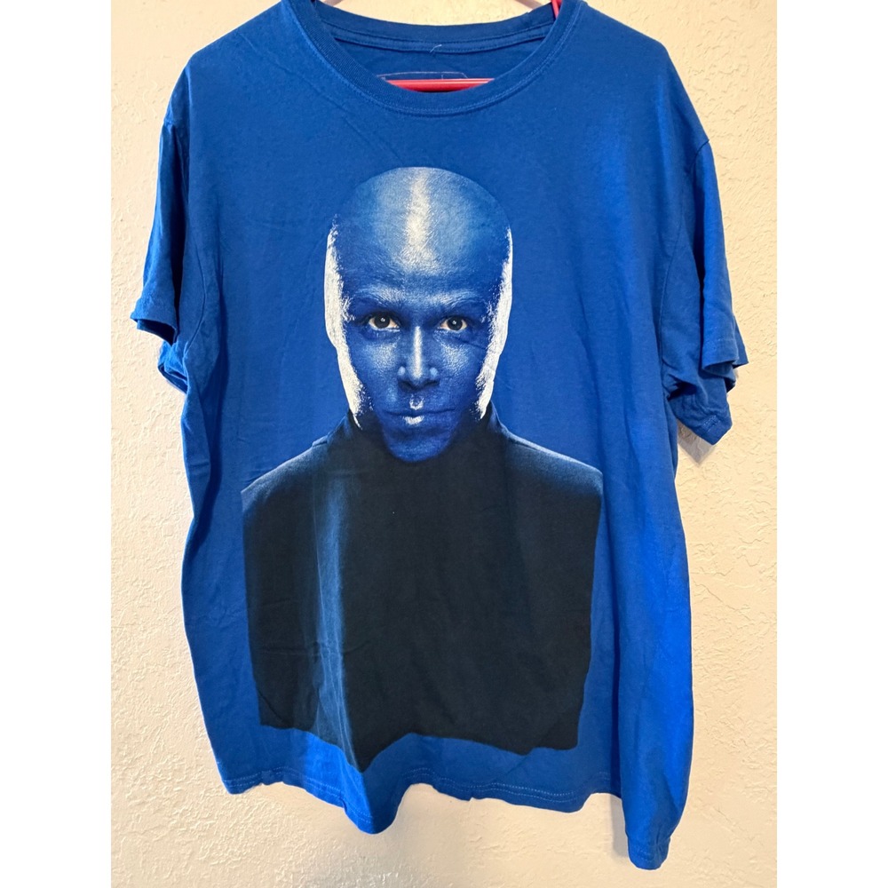 Blue Man Group Graphic Tee Royal Blue Short Sleeve Cotton Shirt XL